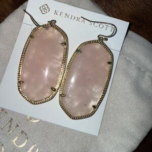 Kendra Scott Pink and Gold Danielle Earrings